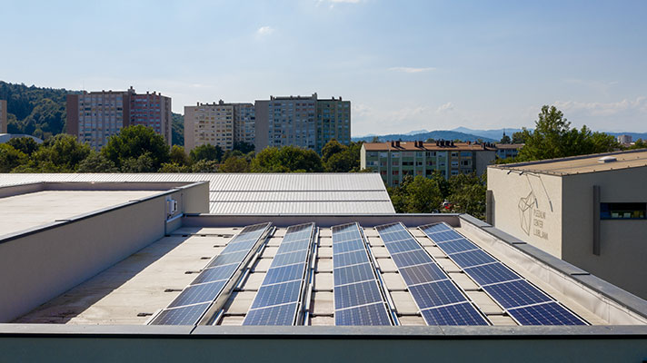 A solar power plant as part of the sport centre’s sustainable story