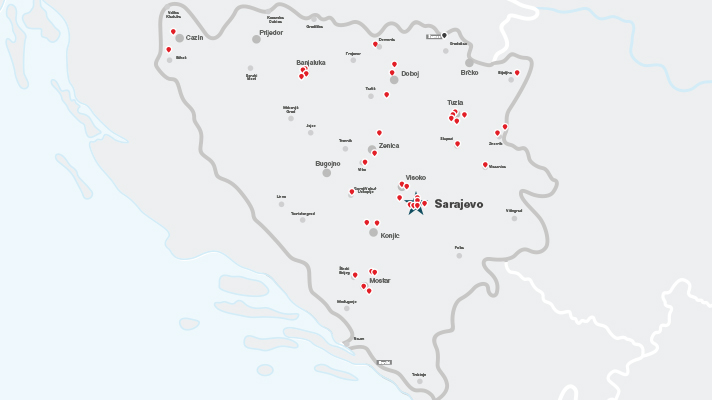 Petrol locations in Bosnia and Herzegovina