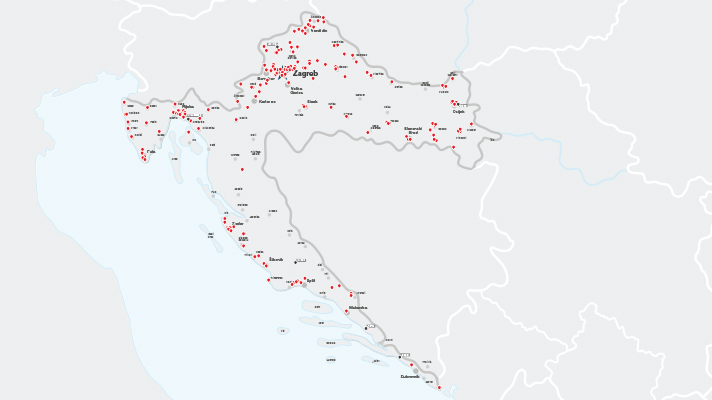 Petrol locations in Croatia