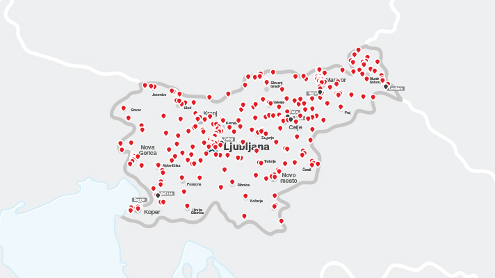 Petrol locations in Slovenia