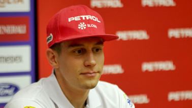 Žan Kranjec na novinarski konferenci